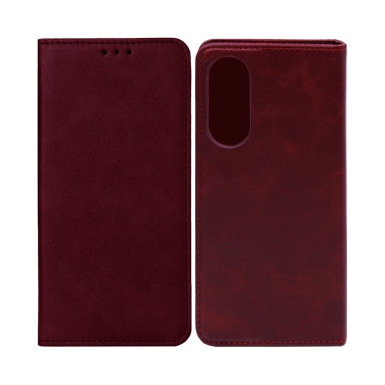 Leather Flip Cover With Internal Pocket For Samsung Galaxy S25 Edge Red Leather Flip Cover With Internal Pocket For Samsung Galaxy S25 Edge Red